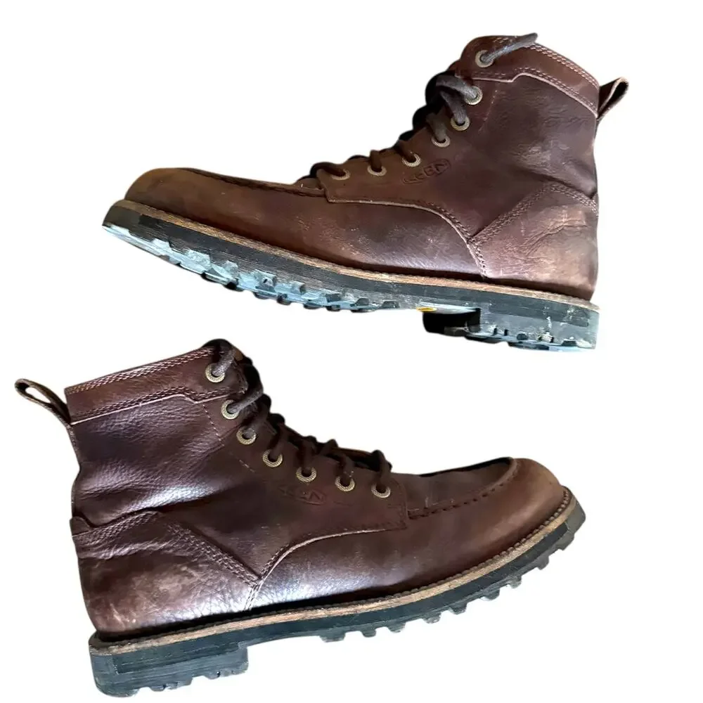 Keen Men's The 59 Moc Brown Leather Hiking Work Heritage Rugged‎ Boots - Size 40